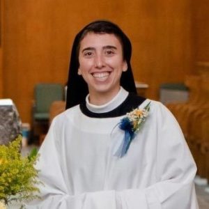 Sr Karla smiling in new cowl