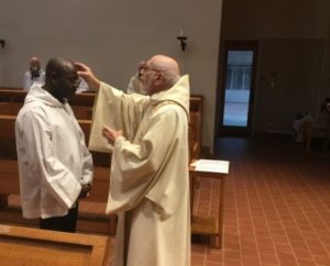 Fr. Joe anoints Jophan in choir