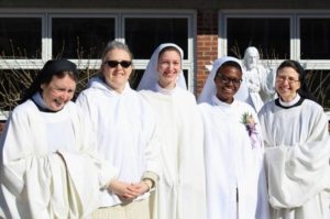 Wrentham novitiate as Sr. Margaret receives the Cistercian Habit