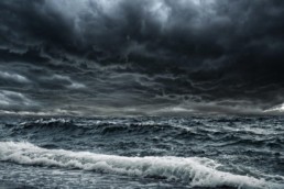 a dark and stormy sea