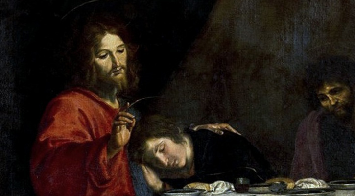 Painting of St John leaning on the Heart of Jesus