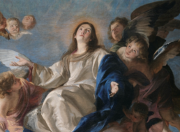 Assumption of Mary with clouds and angels