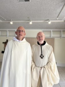 New Clairvaux Abbey Novice Fr. Aelred with Abbot Paul-Mark