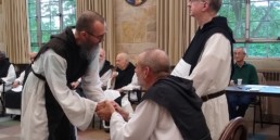 Abbot Augustine receives the promise of obedience from the monks of Holy Spirit Abbey