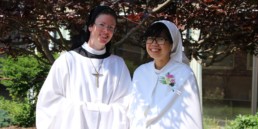 Sister Thao and Mother Sofia of Wrentham on Clothing Day